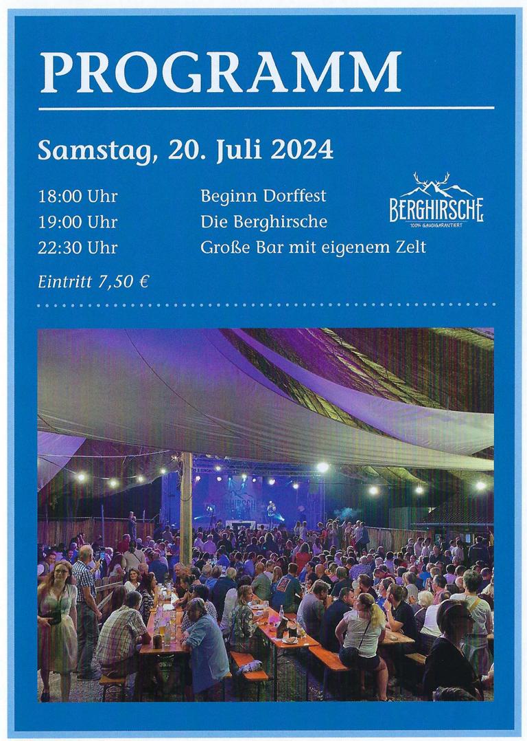 Dorffest FFW Riederau 2024 Programm